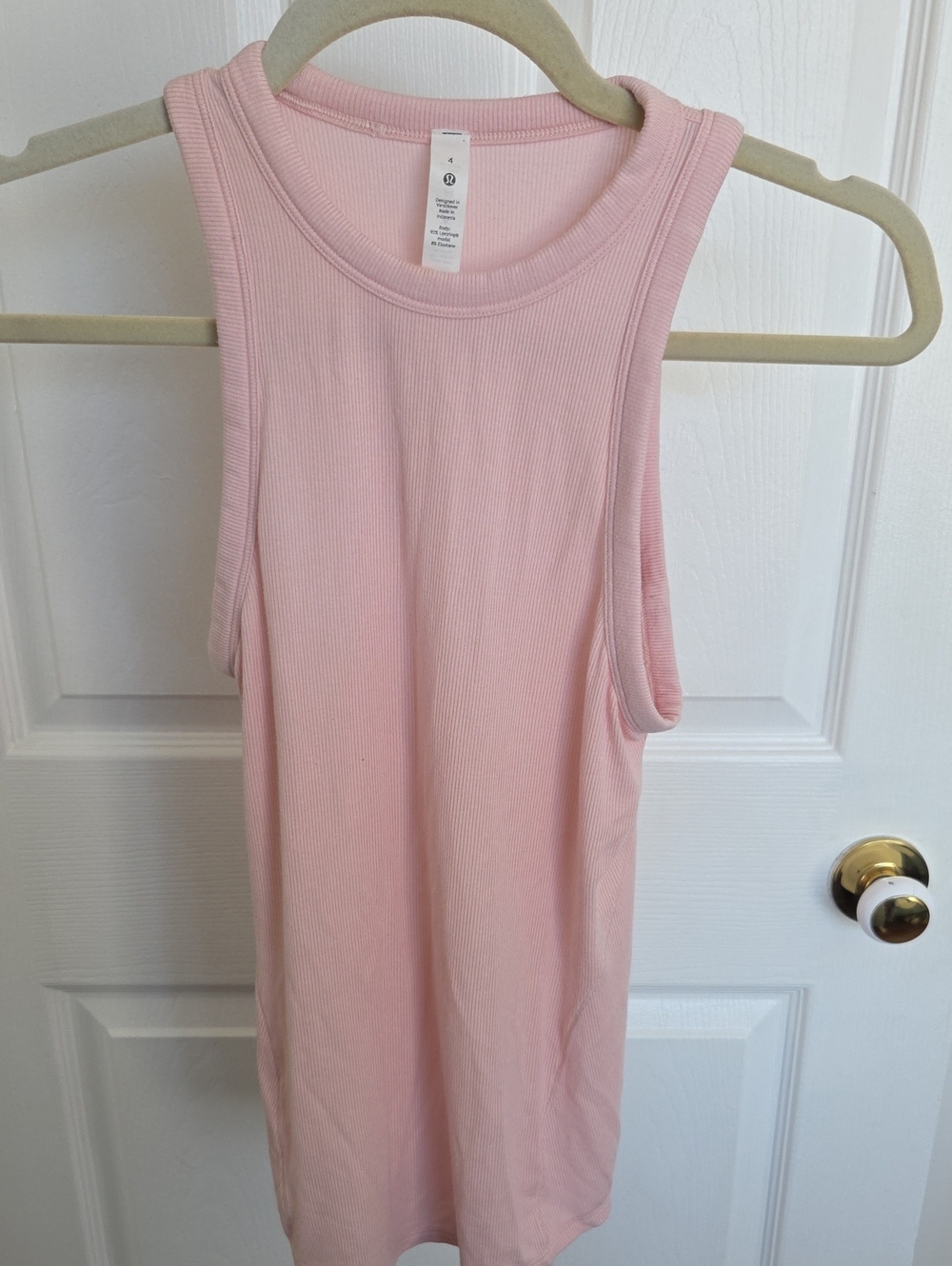 lululemon athletica Light Pink Ribbed Tank Top